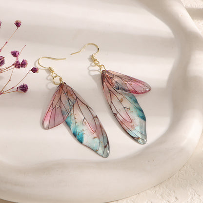 Gradient Cicada Wings Butterfly Wings Earrings