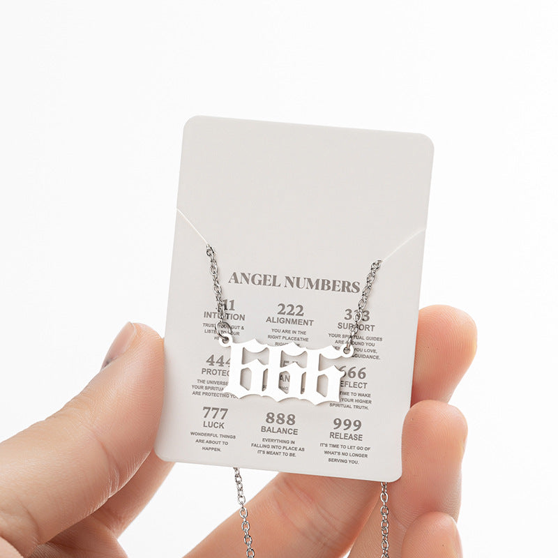 Lucky Number 000-999 Stainless Steel Necklace