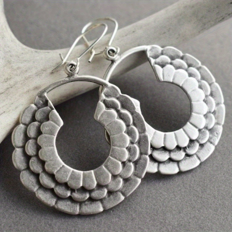 Vintage Geometric Spiral Earrings