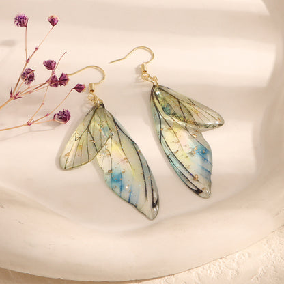 Gradient Cicada Wings Butterfly Wings Earrings