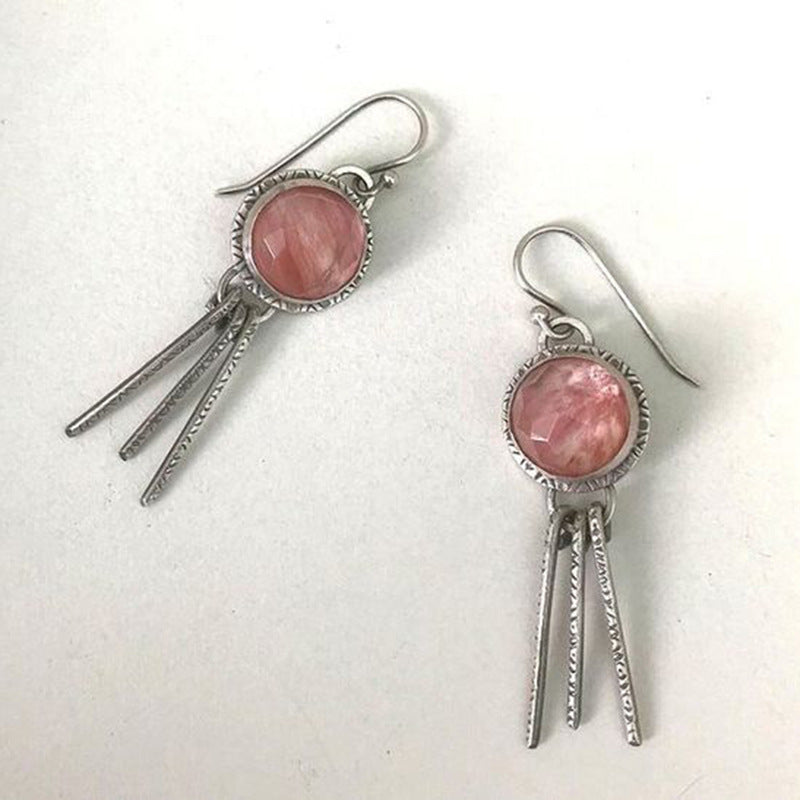 Enamel colored glass personality earrings