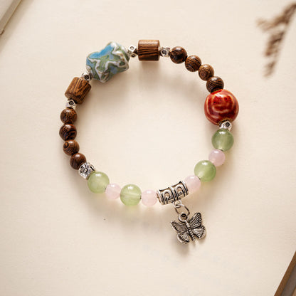 Colored Glazed Ceramic Elastic Bracelets