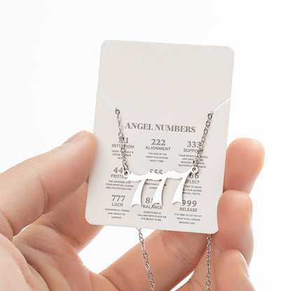 Lucky Number 000-999 Stainless Steel Necklace