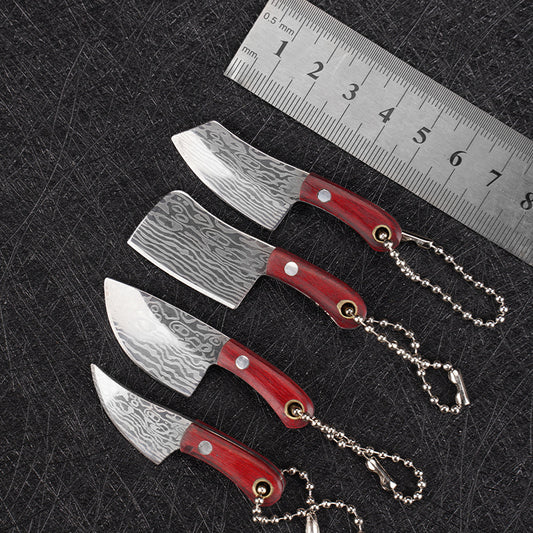 Damascus Pattern Mini Knife with Protective Sleeve