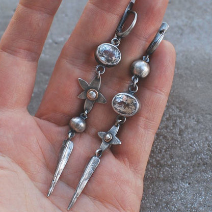 Tassel Vintage Unique Rhinestone Star Earrings