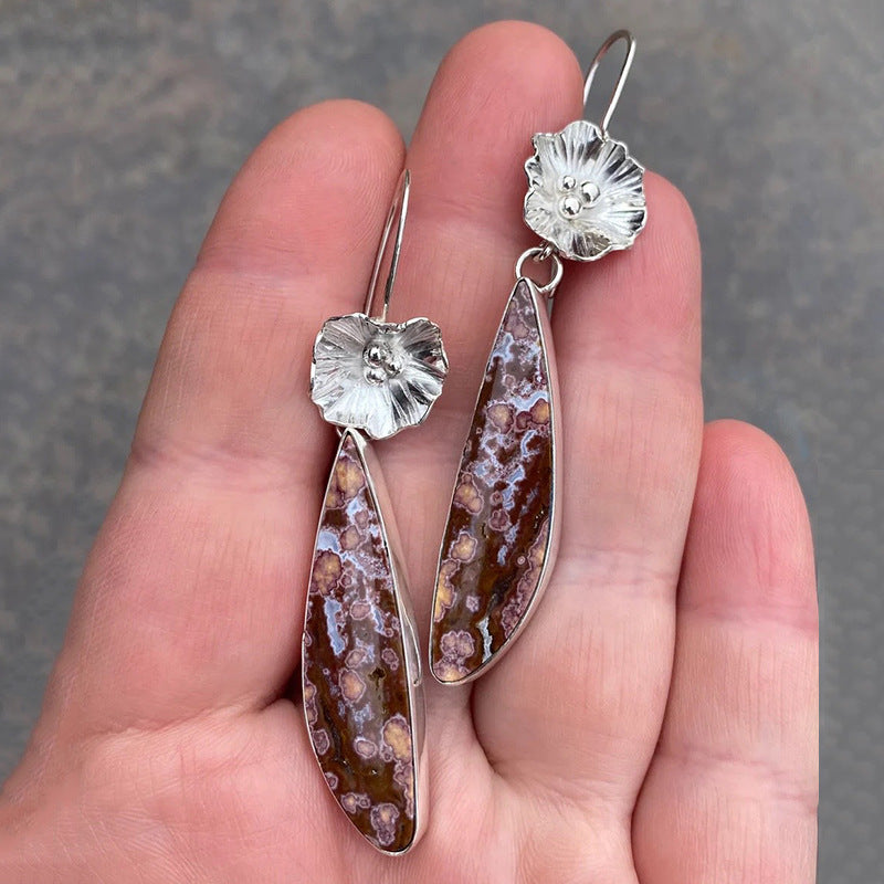 Enamel colored glass personality earrings