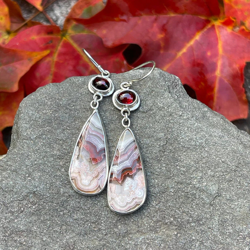 Enamel colored glass personality earrings