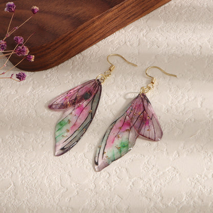 Gradient Cicada Wings Butterfly Wings Earrings