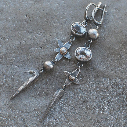 Tassel Vintage Unique Rhinestone Star Earrings