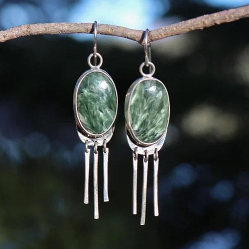 Enamel colored glass personality earrings