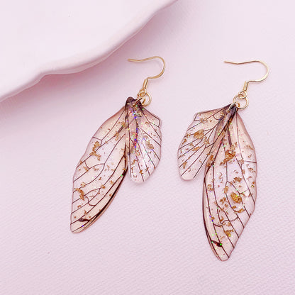 Gradient Cicada Wings Butterfly Wings Earrings
