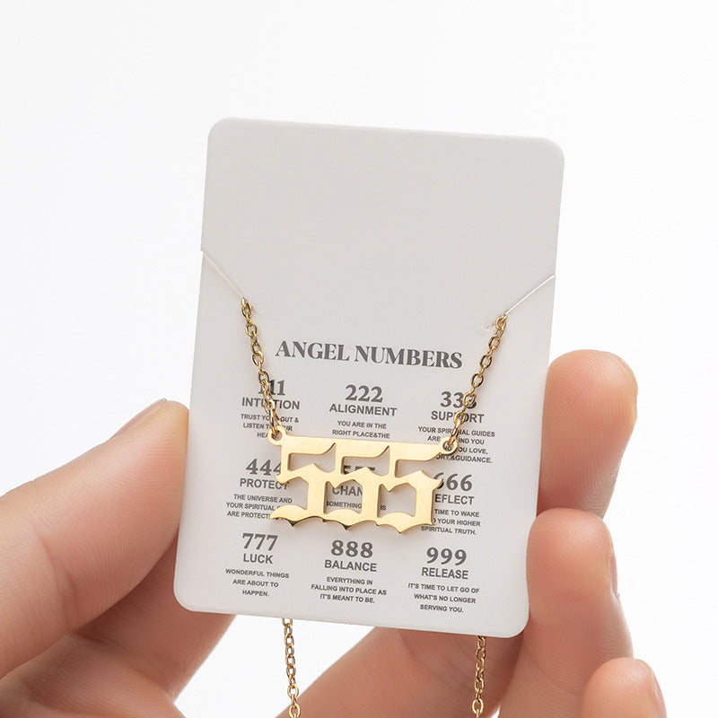 Lucky Number 000-999 Stainless Steel Necklace
