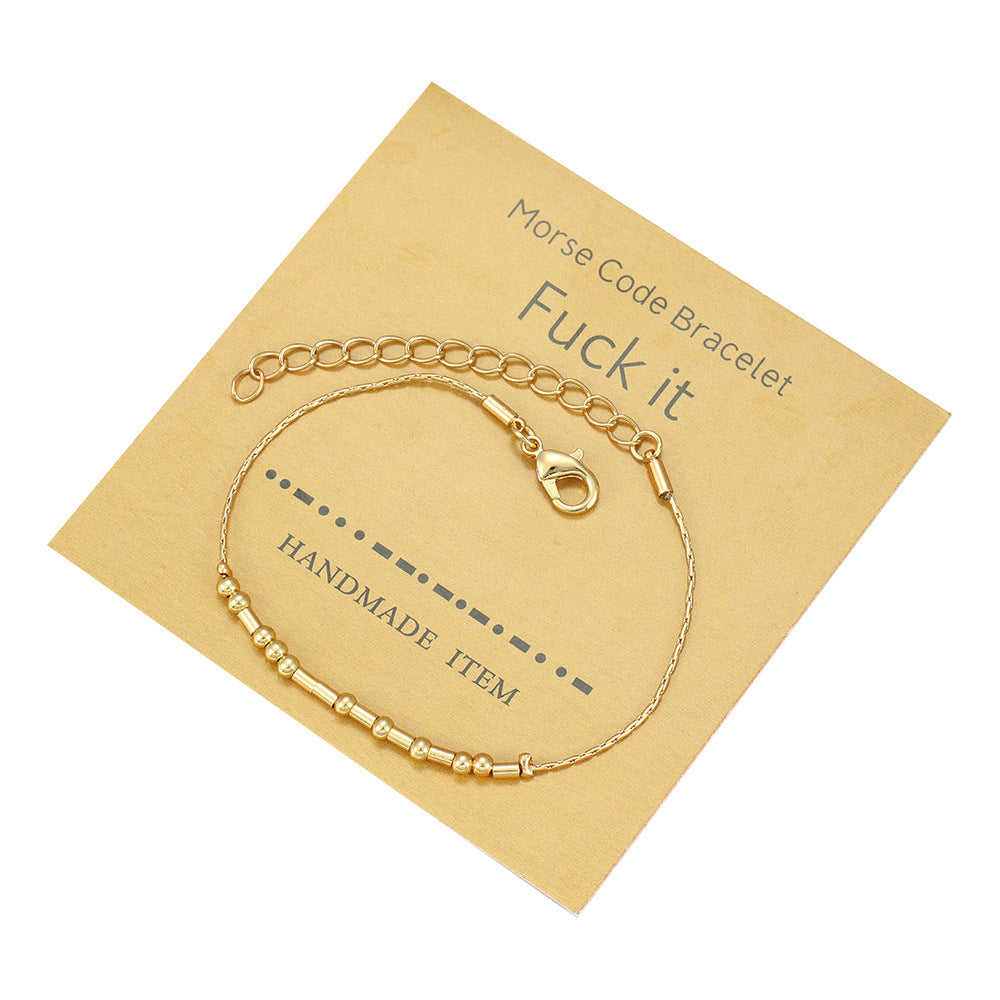 "Fuck Off" Handmade Golden Morse Code Bracelets