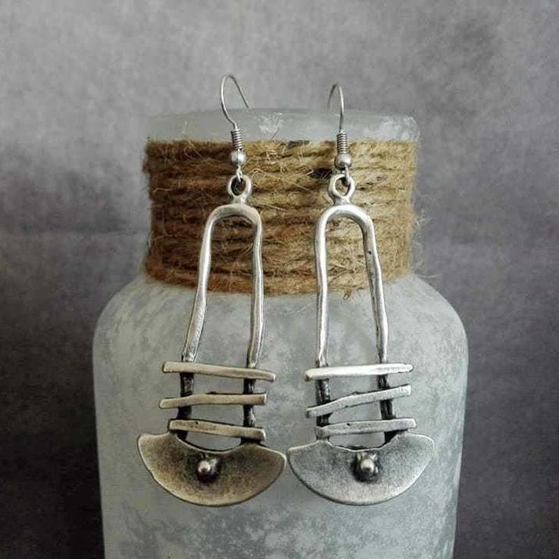 Vintage Geometric Spiral Earrings