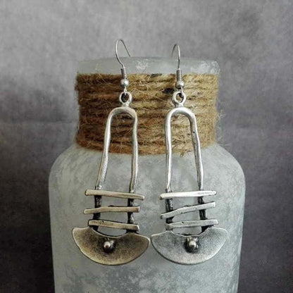 Vintage Geometric Spiral Earrings