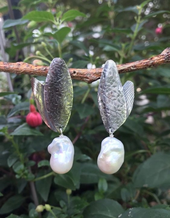 Enamel colored glass personality earrings
