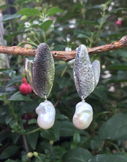 Enamel colored glass personality earrings