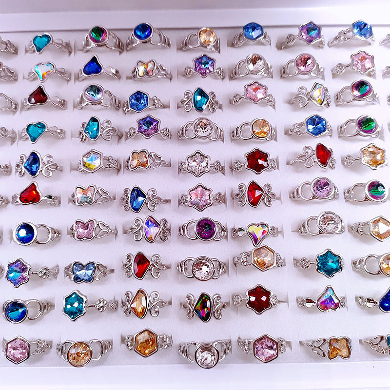 Mixed Colored Glass Women's Rings