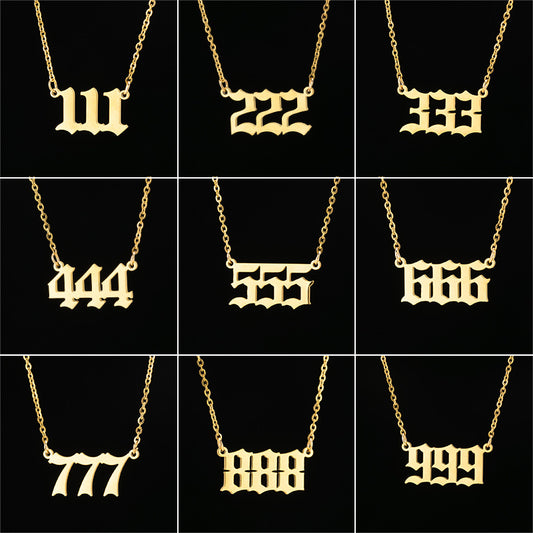 Lucky Number 000-999 Stainless Steel Necklace