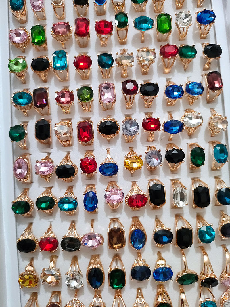 Mixed Colored Glass Rings