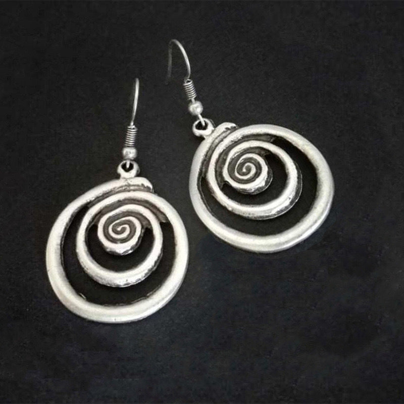 Vintage Geometric Spiral Earrings