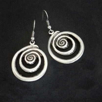 Vintage Geometric Spiral Earrings