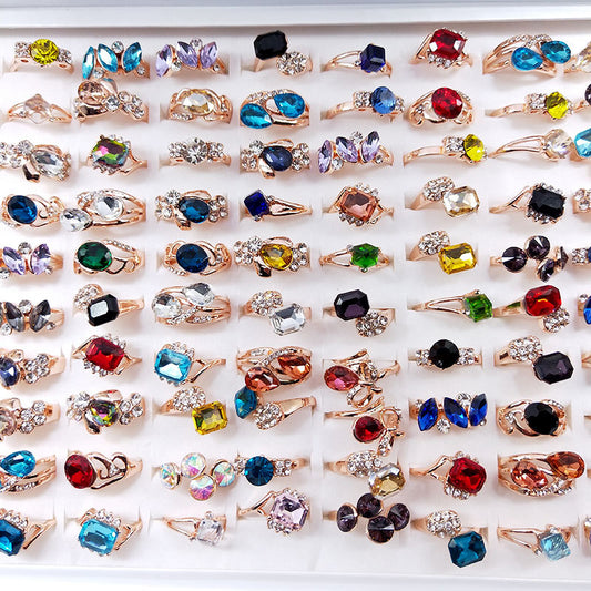 Mixed Colored Glass Rings
