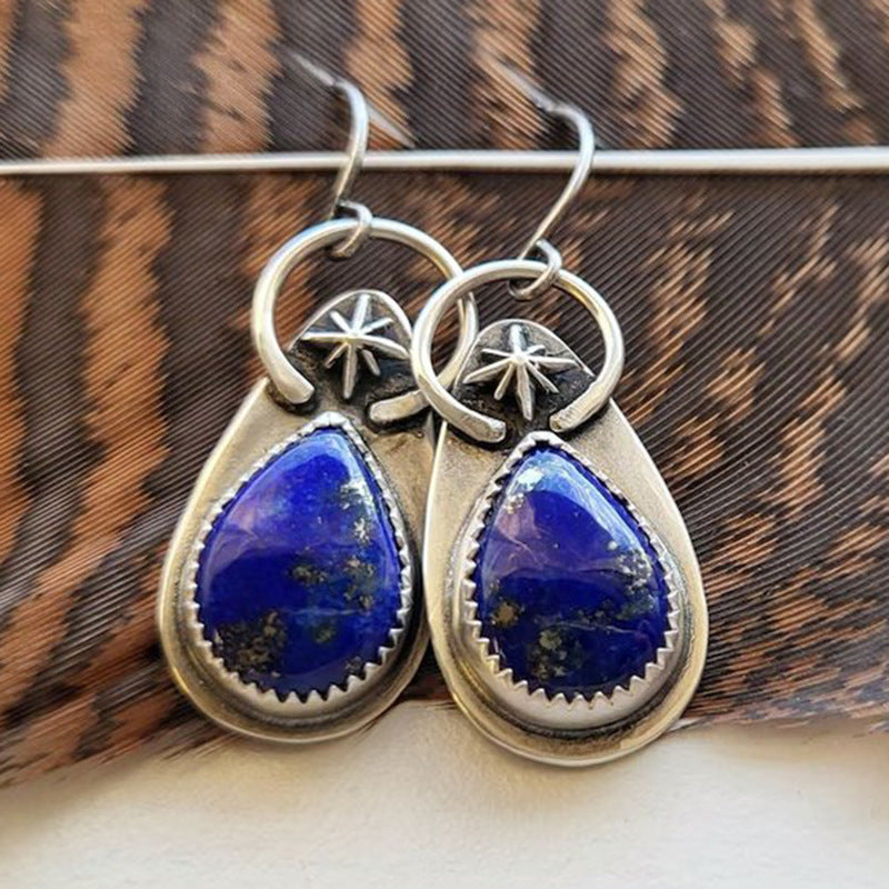 Enamel colored glass personality earrings