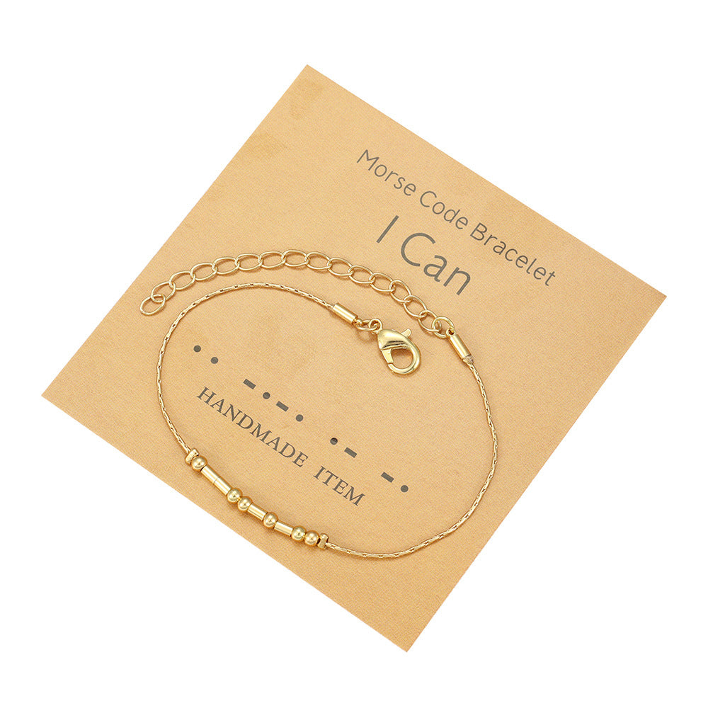 "Fuck Off" Handmade Golden Morse Code Bracelets