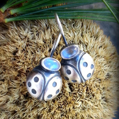 Enamel colored glass personality earrings