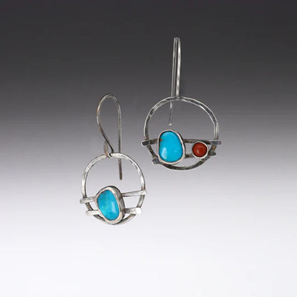 Enamel colored glass personality earrings