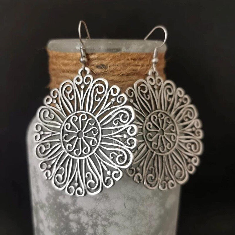 Vintage Geometric Spiral Earrings