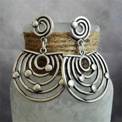 Vintage Geometric Spiral Earrings