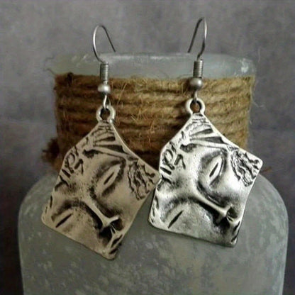 Vintage Geometric Spiral Earrings