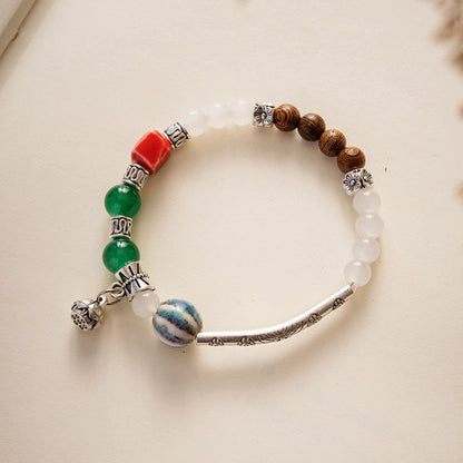 Colored Glazed Ceramic Elastic Bracelets