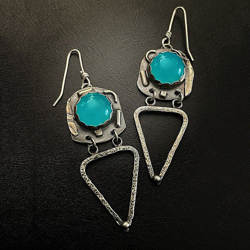 Enamel colored glass personality earrings