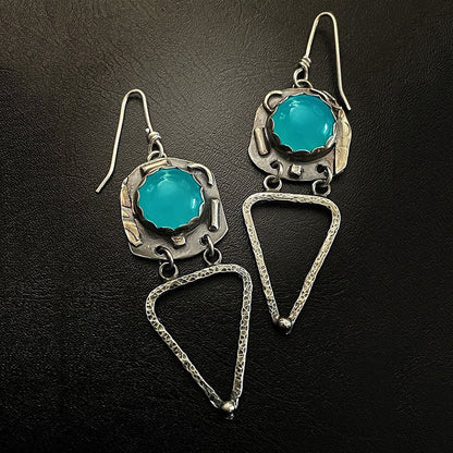 Enamel colored glass personality earrings