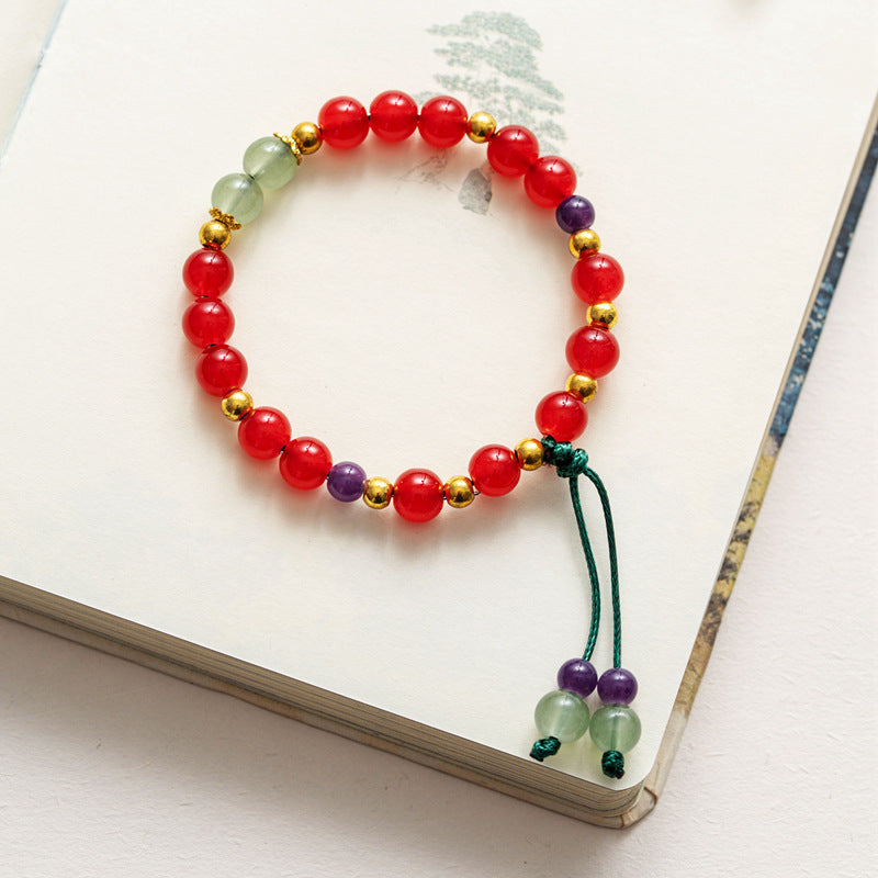 Colored Glazed Ceramic Elastic Bracelets