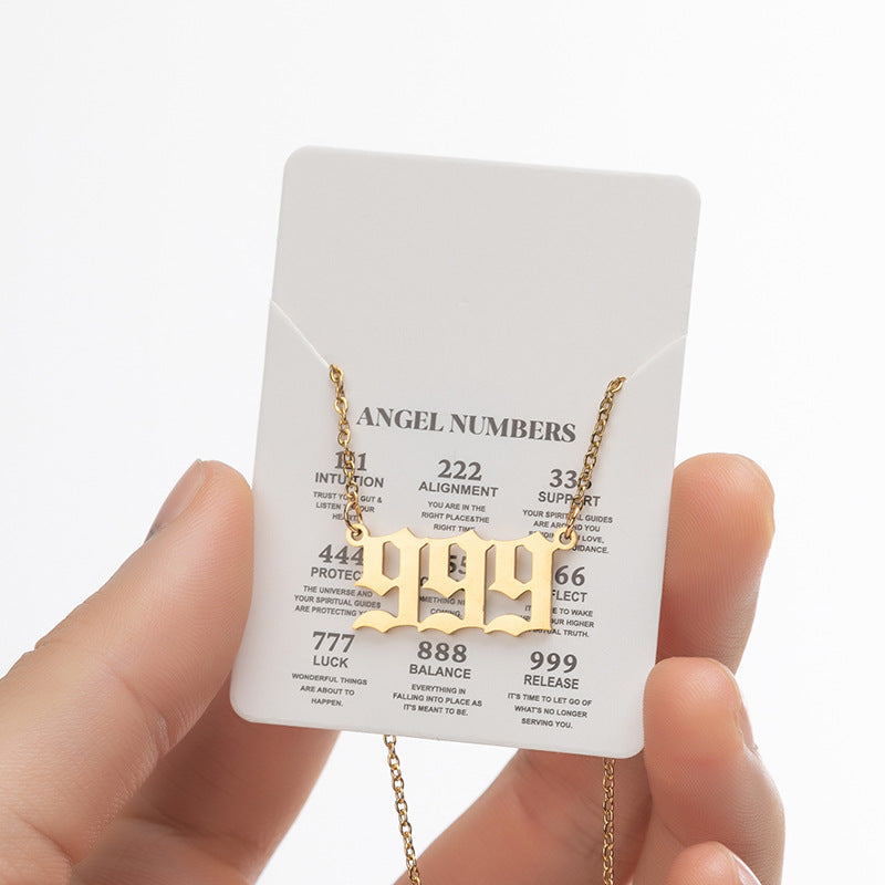Lucky Number 000-999 Stainless Steel Necklace