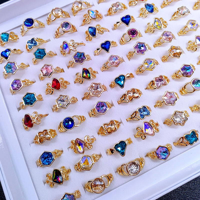 Mixed Colored Glass Women's Rings