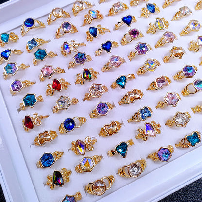 Mixed Colored Glass Women's Rings
