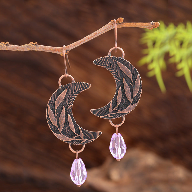 Enamel colored glass personality earrings