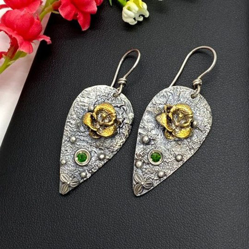 Enamel colored glass personality earrings