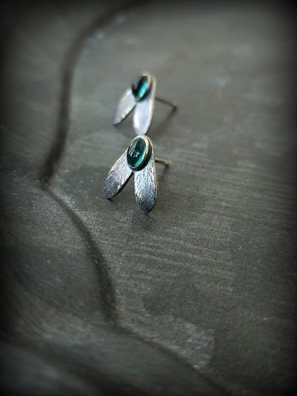 Enamel colored glass personality earrings