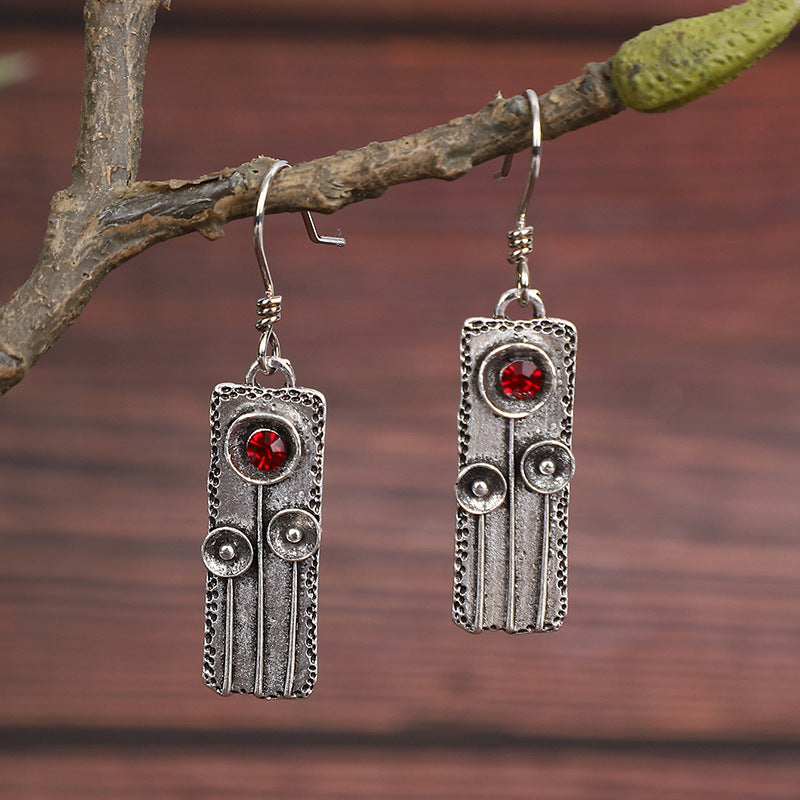 Vintage Geometric Spiral Earrings