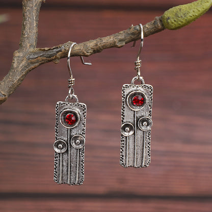 Vintage Geometric Spiral Earrings