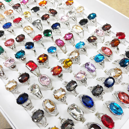 Mixed Colored Glass Rings