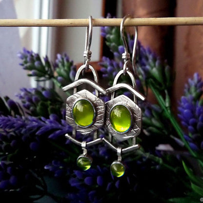 Enamel colored glass personality earrings