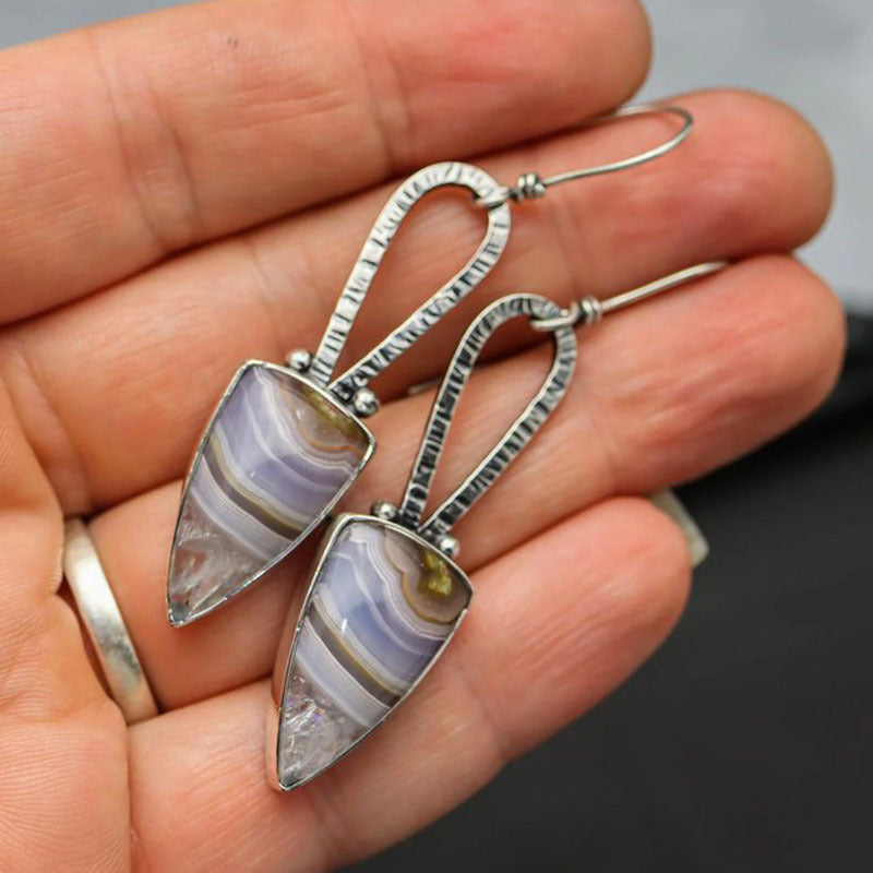 Enamel colored glass personality earrings