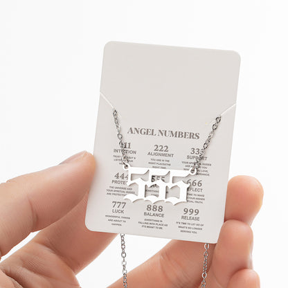 Lucky Number 000-999 Stainless Steel Necklace